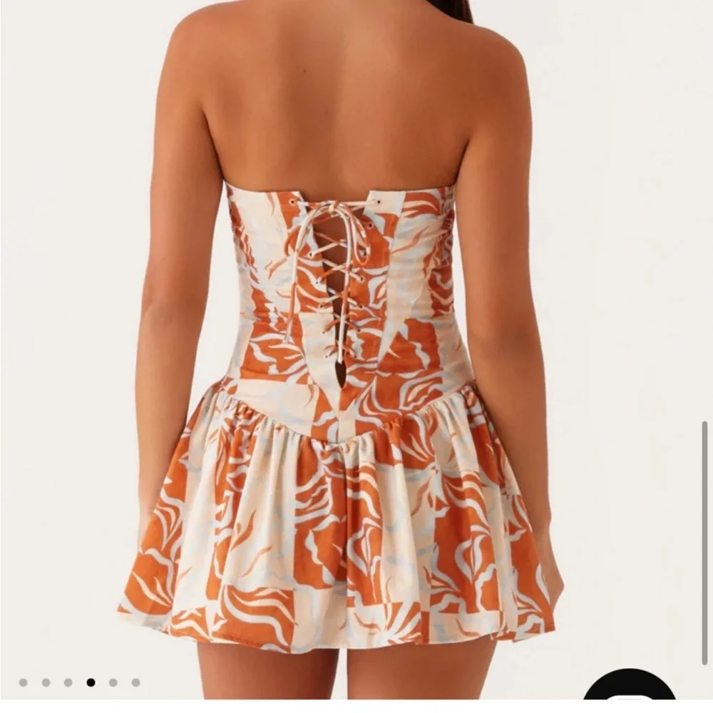 Peppermayo Orange and White Mini Dress - Picture 2 of 9